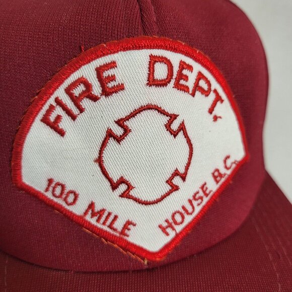 100 Mile House BC Fire Department Hat Snapback Vintage 70s 80s Cap Trucker - Picture 3 of 12